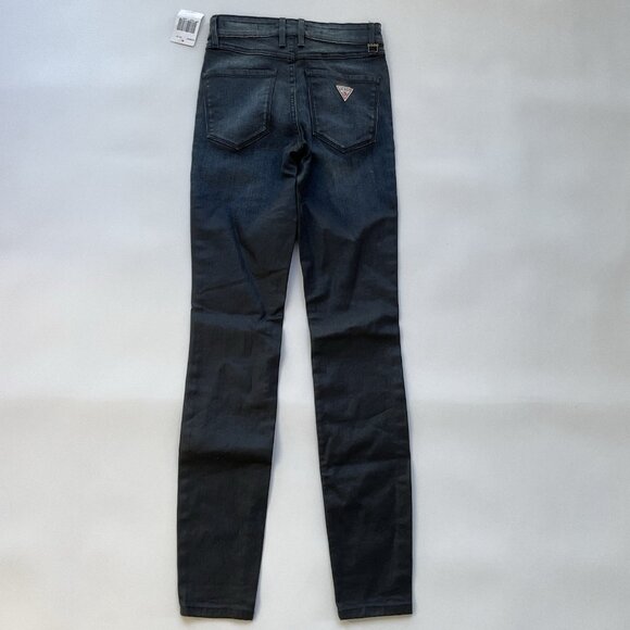 Guess Women’s 1981 High Rise Skinny Jeans Dark Blue Coated Finish Size 23 - Picture 8 of 12